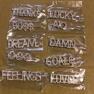 10pcs barrettes bling Hair clips sliver rhineston